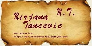 Mirjana Tančević vizit kartica